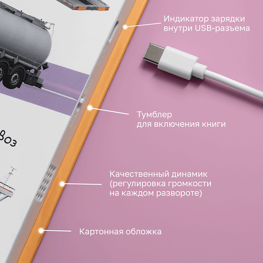 BERTTOYS Говорящая музыкальная книга для детей Нажималка Транспорт – фото 5