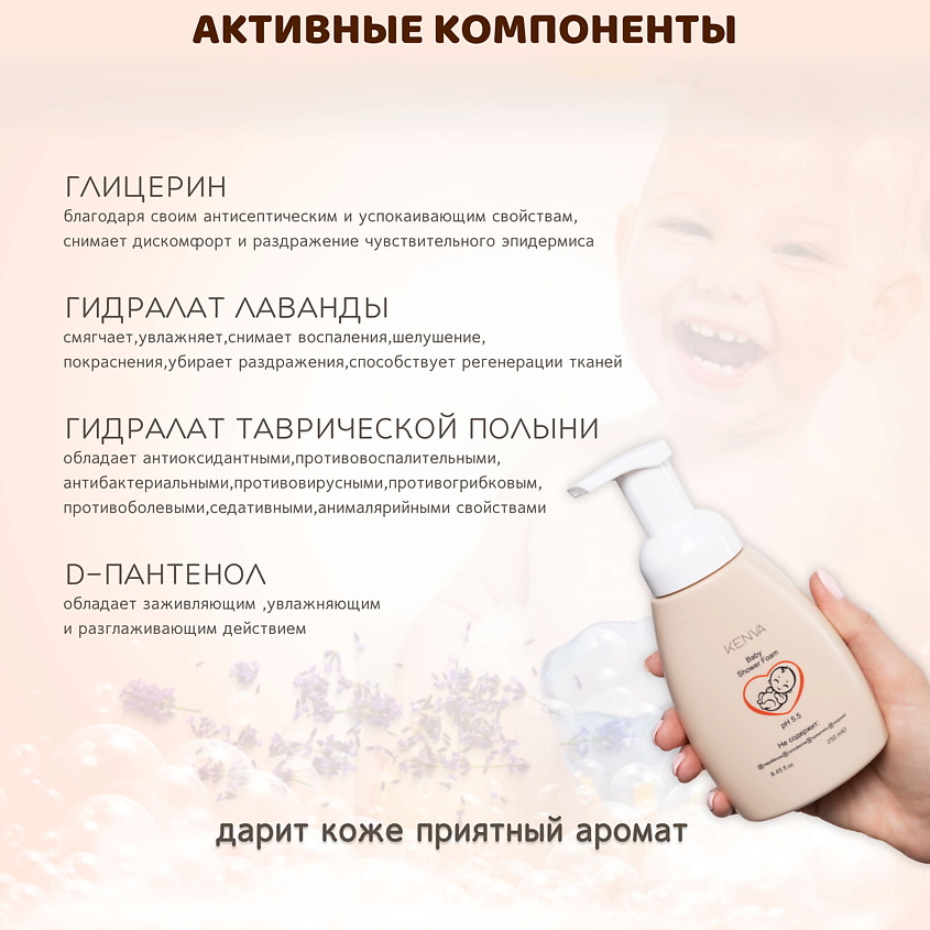 KENVA Детская пенка для купания шампунь и гель для душа – фото 5