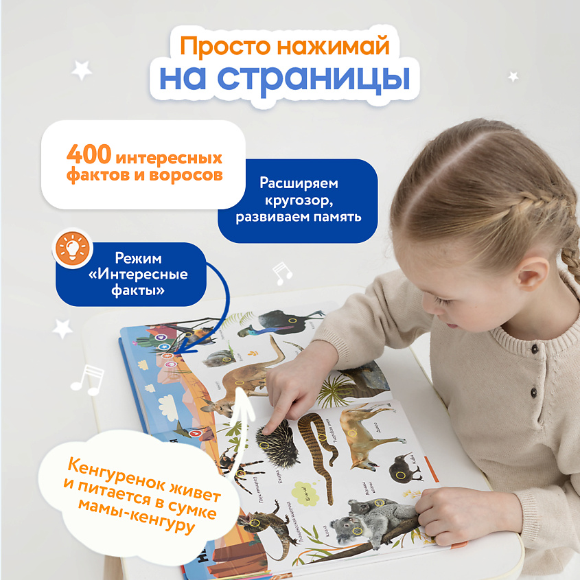 BERTTOYS Говорящая книга для детей Большая Нажималка Животные – фото 8