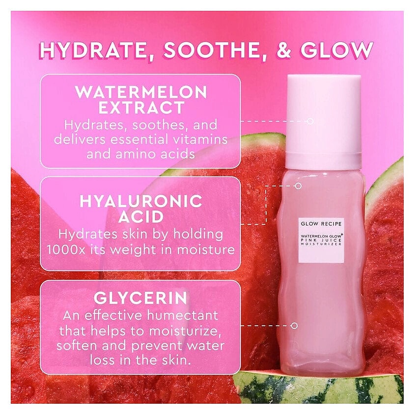 GLOW RECIPE Увлажняющий крем Watermelon Glow Pink Juice Moisturizer – фото 6