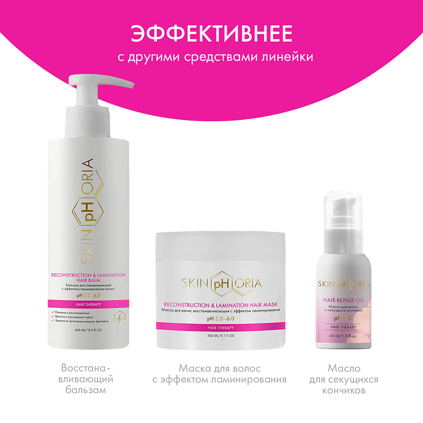 SKINPHORIA Шампунь восстанавливающий с эффектом ламинирования Reconstruction & Lamination Shampoo – фото 2