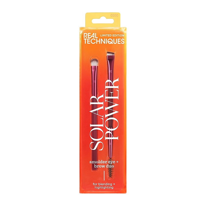 REAL TECHNIQUES Набор кистей для макияжа глаз и бровей Solar Power Smolder Eye + Brow Duo – фото 2