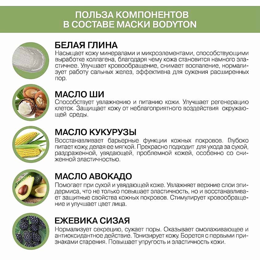 BODYTON Маска для лица с черникой и авокадо – фото 6
