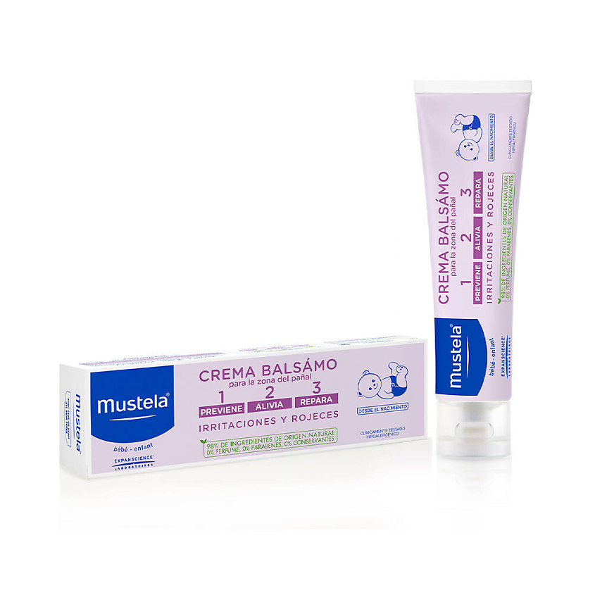 MUSTELA Успокаивающий крем под подгузник 1 2 3 Vitamin Barrier Cream – фото 2