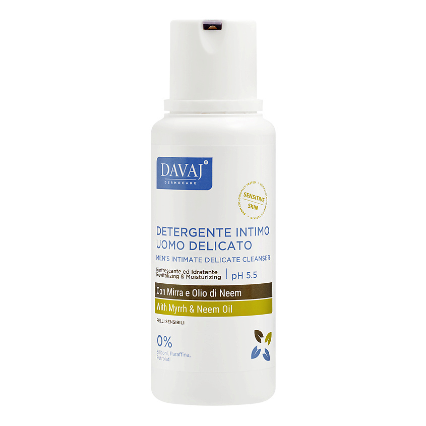 DAVAJ Средство для интимной гигиены с маслом мирры и нима Men's Intimate Delicate Cleanser – фото 1