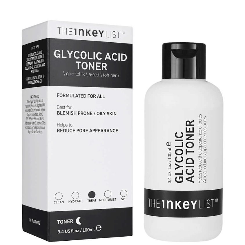 THE INKEY LIST Отшелушивающий кислотный тонер Glycolic Acid Toner, сужающий поры – фото 1