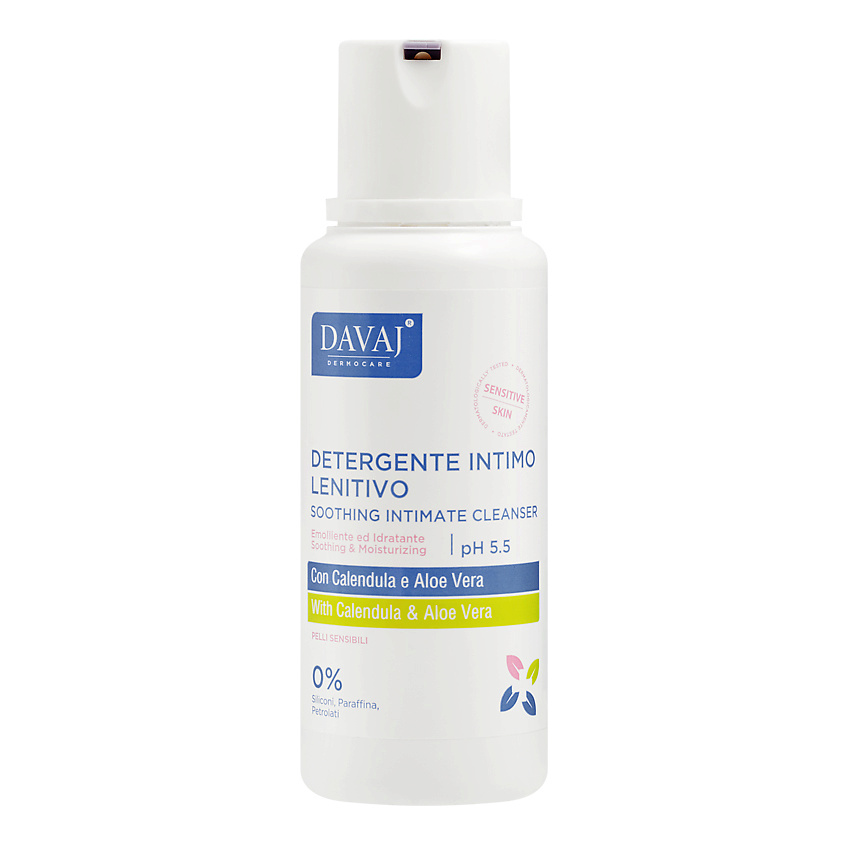DAVAJ Средство для интимной гигиены успокаивающее с календулой и алоэ вера Soothing Intimate Cleanser – фото 1