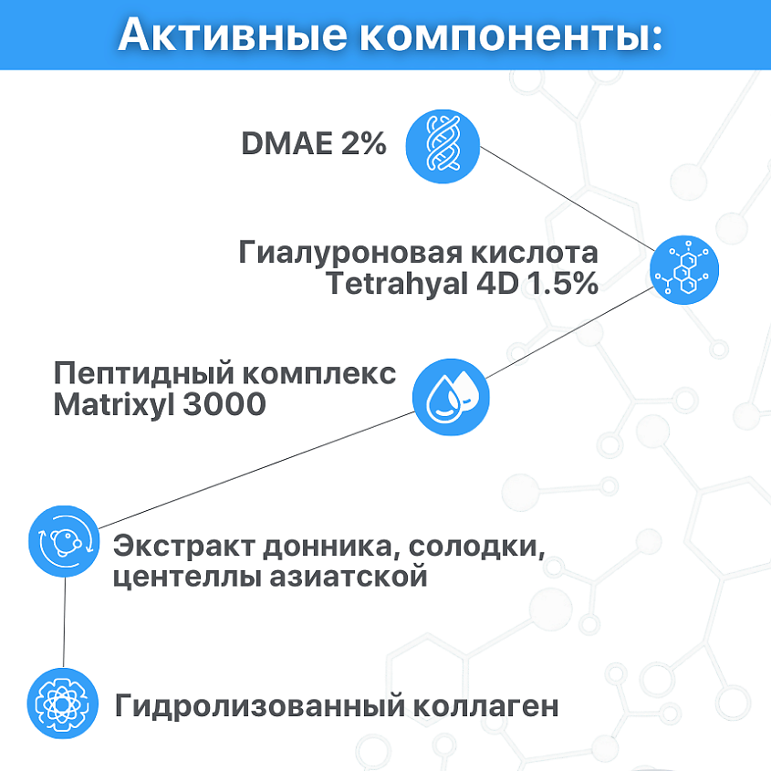 MESOMATRIX Антивозрастная лифтинг гель - маска с ДМАЕ выравнивающая  с пептидами DMAE Complex – фото 3