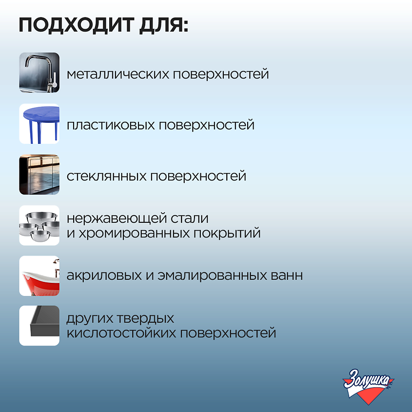 ЗОЛУШКА Средство для чистки сантехники Санитарный с антимикробным эффектом – фото 3