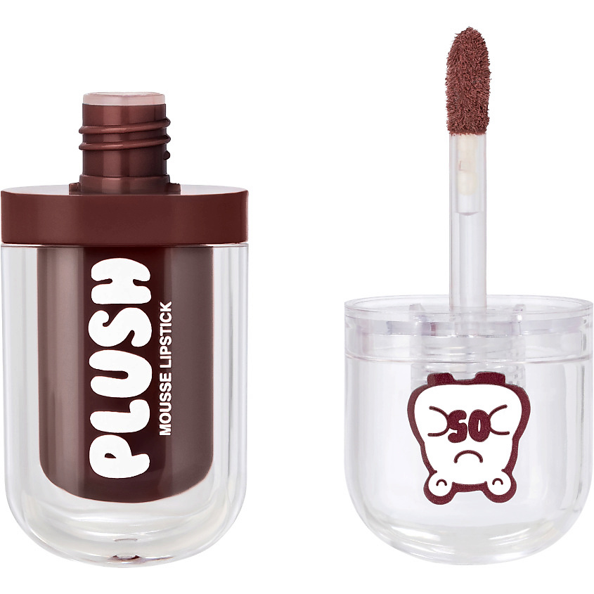 BEAUTY BOMB Помада для губ муссовая Plush, № 05 Starry sky - Красно-сливовый, 2,5 г – фото 2