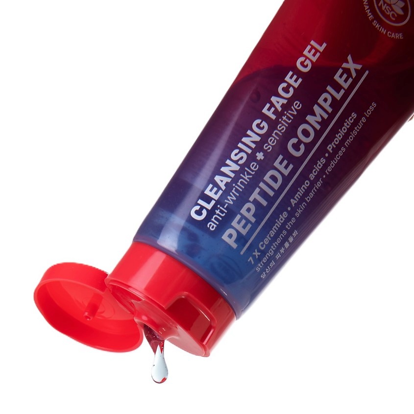 NAME SKIN CARE Очищающий гель для умывания с Пептидным комплексом и Церамидами Cleansing Face Gel Anti – Wrinkle + Sensitive Peptide Complex – фото 4