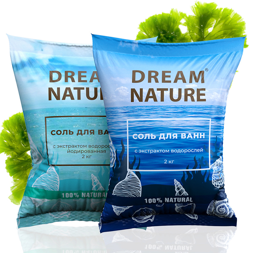 DREAM NATURE Соль для ванн  "Дары моря" с экстрактами водорослей/йодированная – фото 1