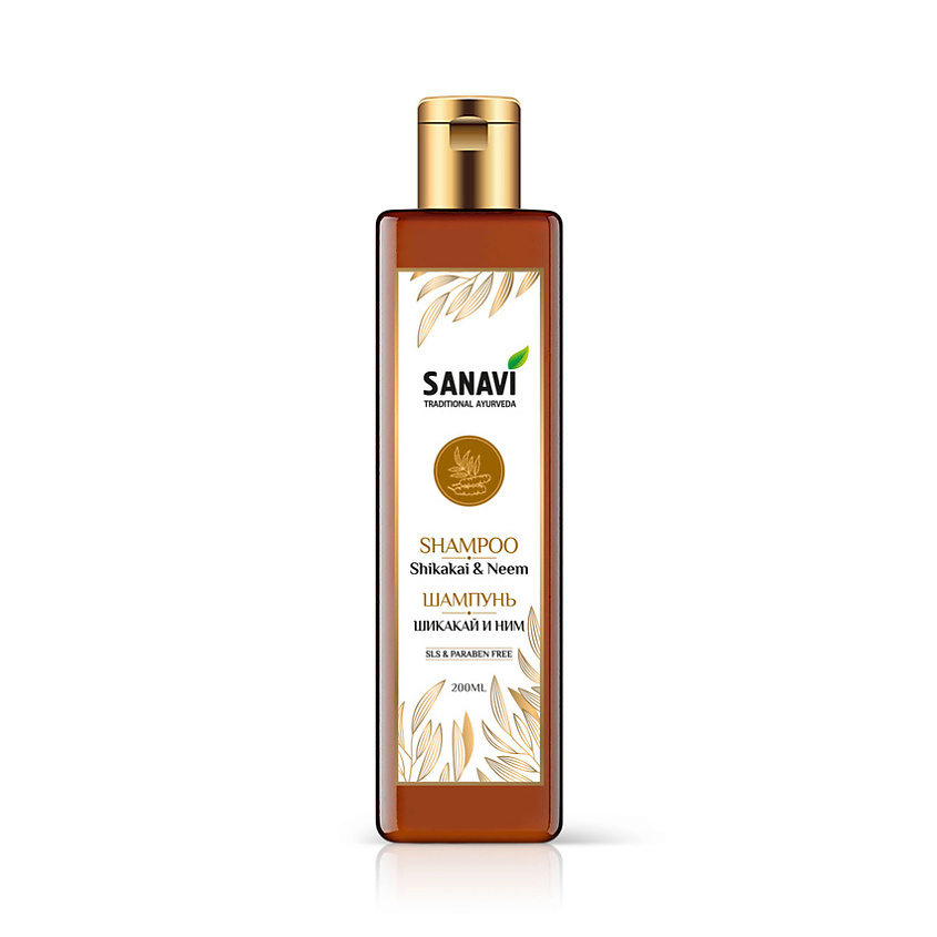 SANAVI Шампунь шикакай и ним (Shikakai Neem Shampoo) – фото 1