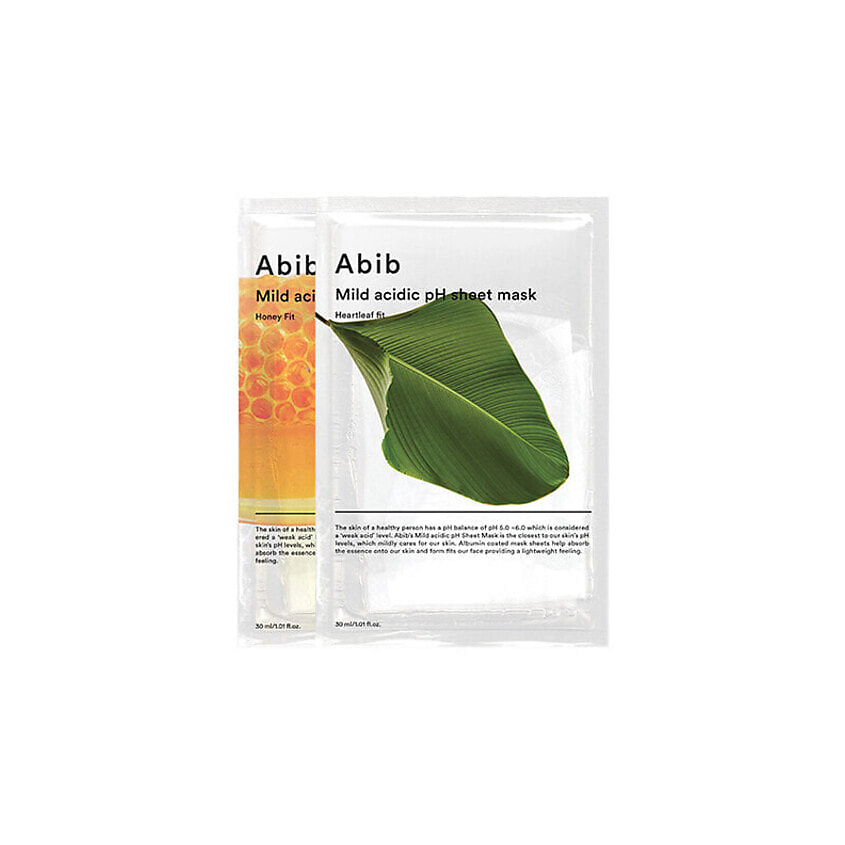 ABIB Тканевые маски Mild Acidic pH Sheet Mask: Heartleaf Fit + Honey Fit – фото 1
