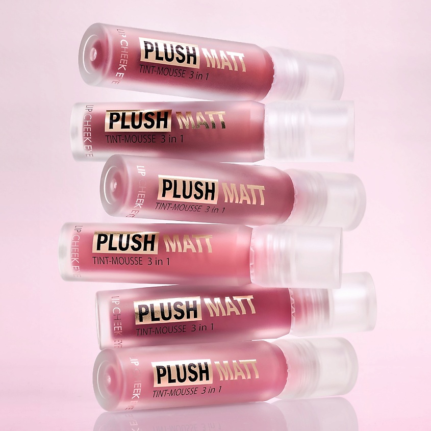 LUXVISAGE Тинт для губPLUSH MATT 3в1 для губ, щек и век – фото 4