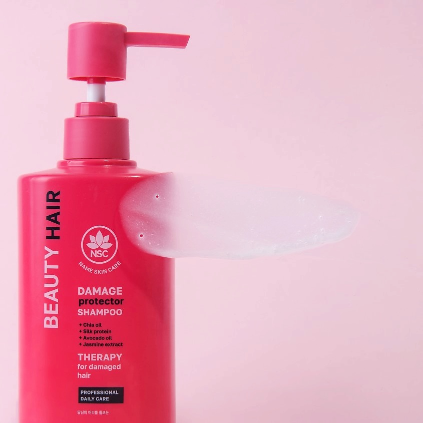 NAME SKIN CARE Шампунь восстанавливающий для поврежденных волос BEAUTY HAIR, 1000 мл – фото 4