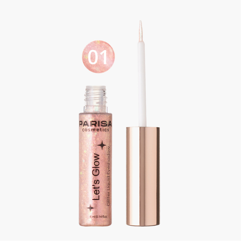 PARISA COSMETICS Тени жидкие для век с глиттером Let's Glow EL-101 – фото 2