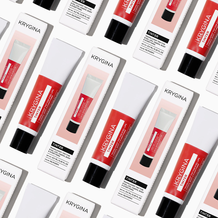 KRYGINA COSMETICS Кремовый скульптор, тени, бронзер, тинт для губ TINTER, цвет: POPPY – фото 13