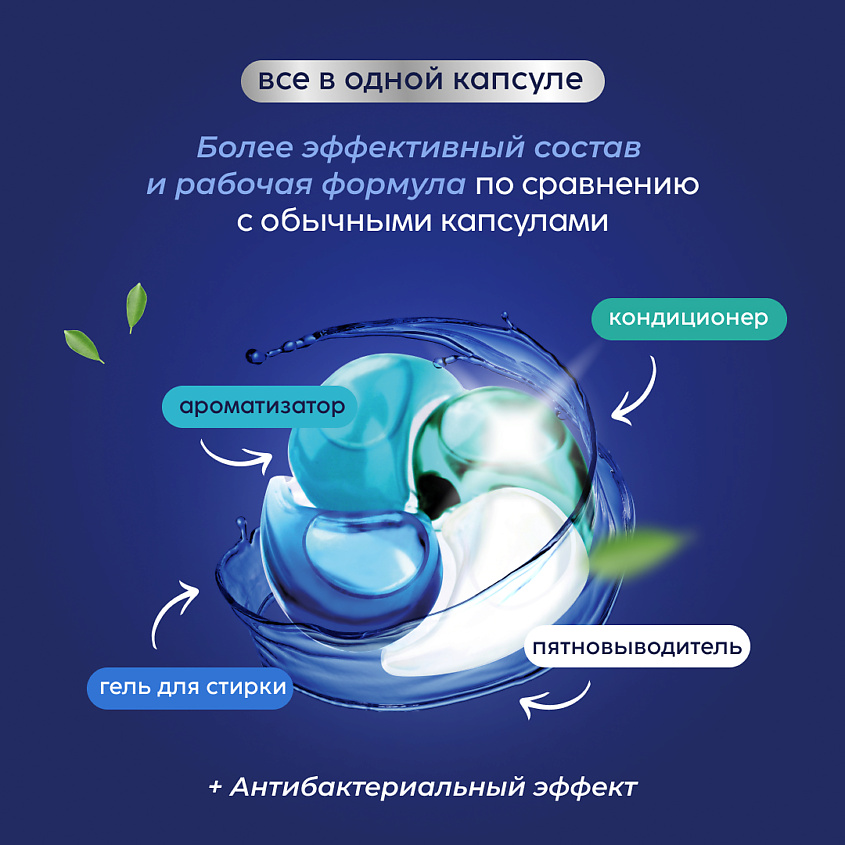 MARABU Капсулы для стирки белья универсальные, 4 в 1, Горная свежесть – фото 4