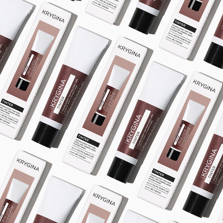 KRYGINA COSMETICS Кремовый скульптор, тени, бронзер, тинт для губ TINTER, цвет: COCOA – фото 15