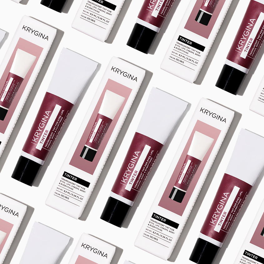 KRYGINA COSMETICS Полупрозрачный тинт для губ, кремовые румяна, жидкие тени Tinter, цвет: IRIS – фото 13