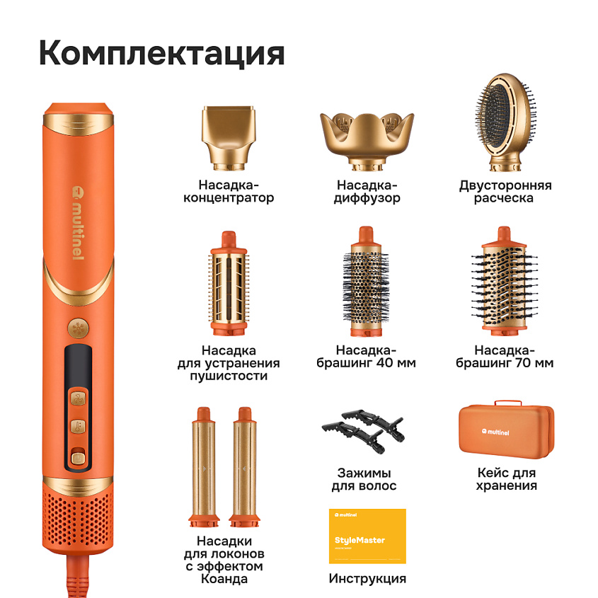 MULTINEL Профессиональный мультистайлер для волос StyleMaster 8в1 – фото 13