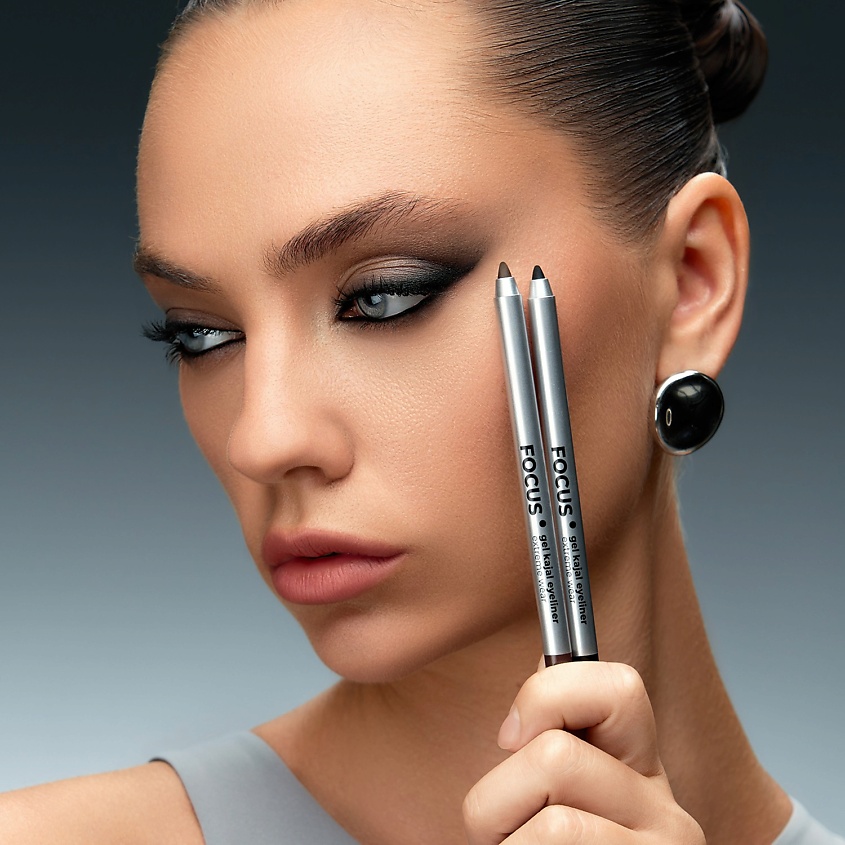 LUXVISAGE Карандаш-каял для глаз FOCUS гелевый extreme wear, тон 01 Black – фото 6