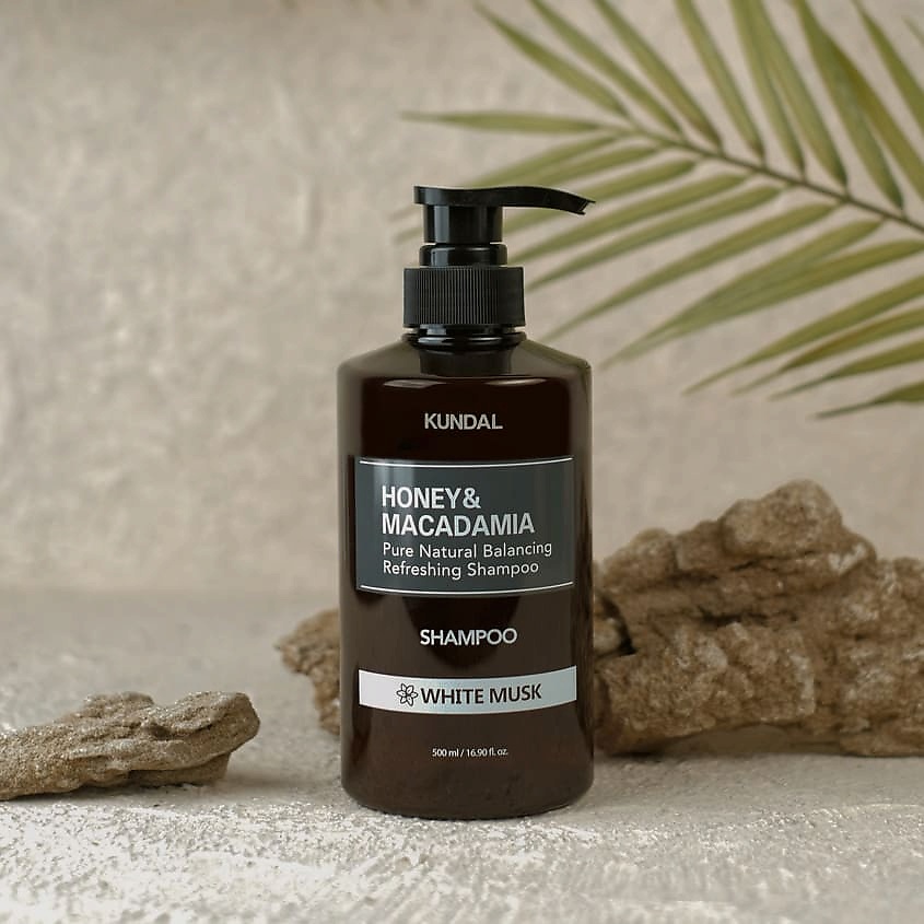 KUNDAL Шампунь для волос Белый мускус Honey & Macadamia Shampoo, 500 мл – фото 5