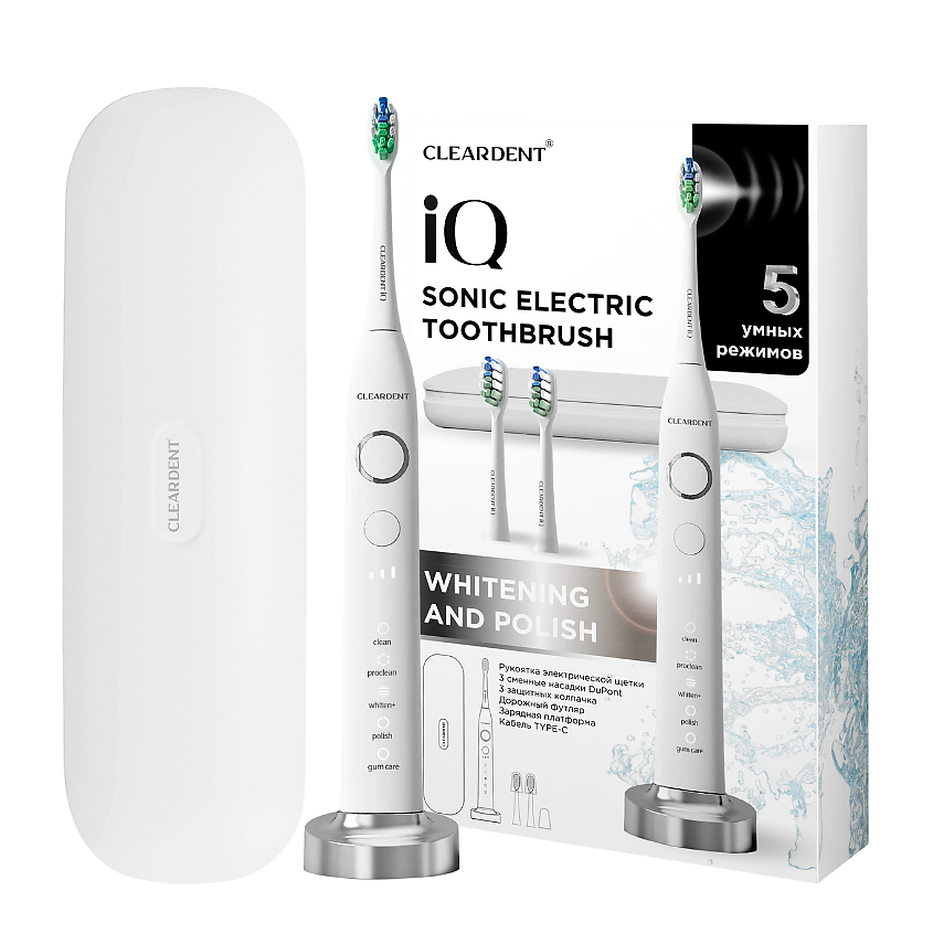 CLEARDENT Электрическая зубная щетка звуковая для взрослых серии iQ – фото 1