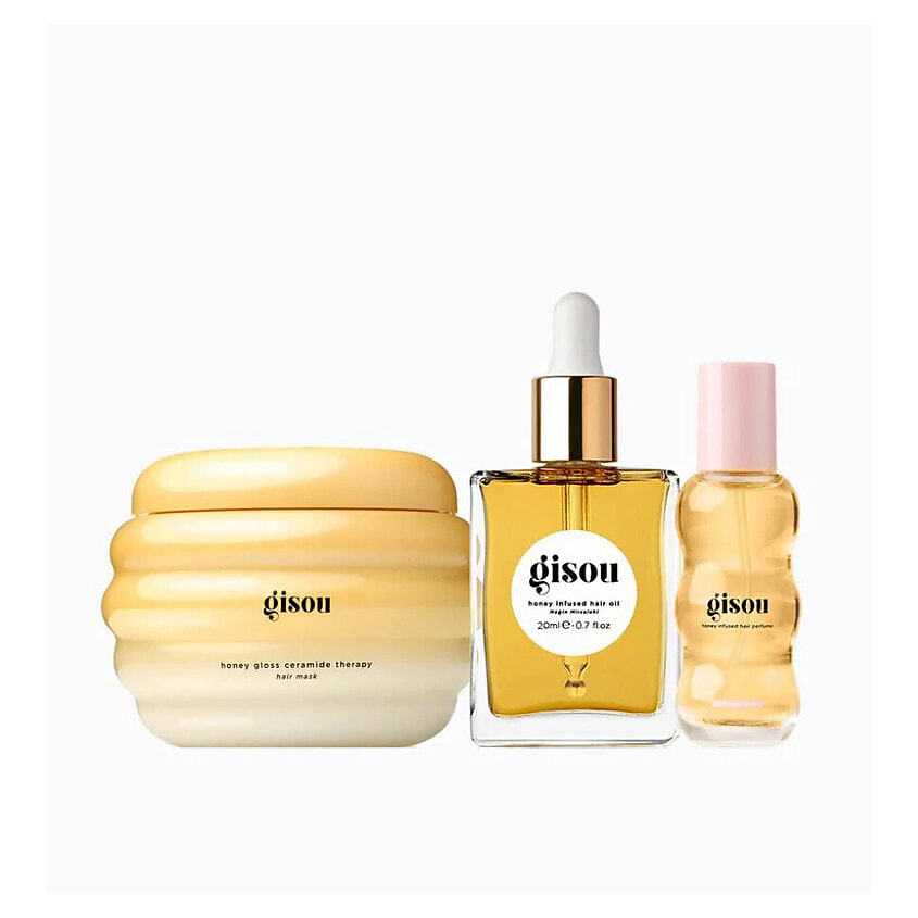 GISOU Набор для ухода за волосами On-The-Go Honey Hair Trio: Маска