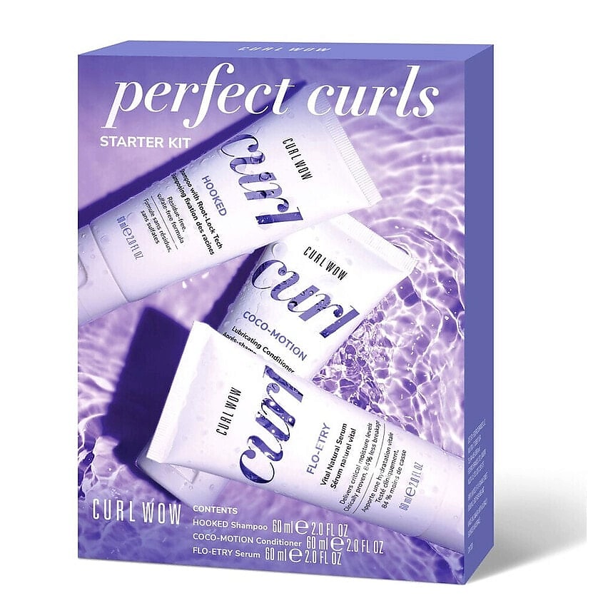 COLOR WOW Набор для волос Perfect Curls Starter Шампунь+Кондиционер+сыворотка – фото 1