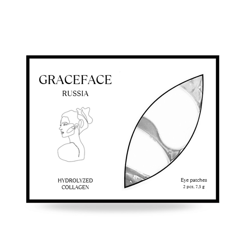 GRACE FACE Патчи гидрогелевые увлажняющие для глаз с коллагеном от мешков, отеков темных кругов – фото 1