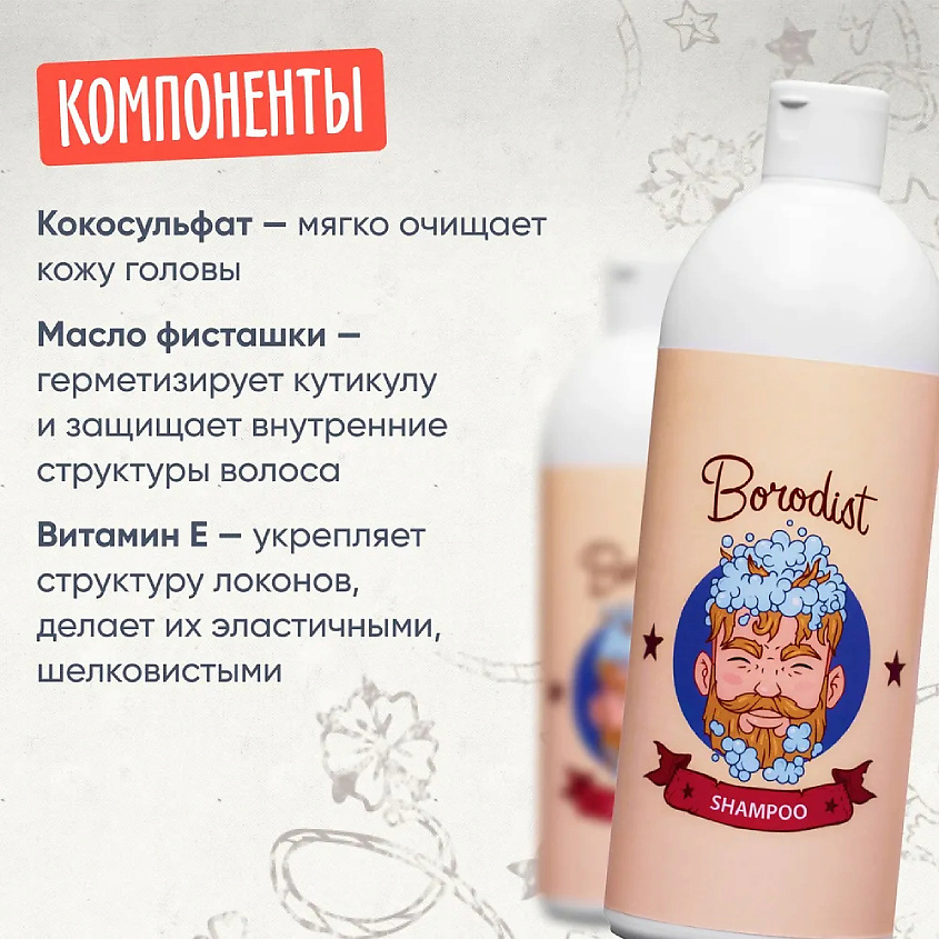 BORODIST Мужской шампунь для волос "Shampoo" – фото 4