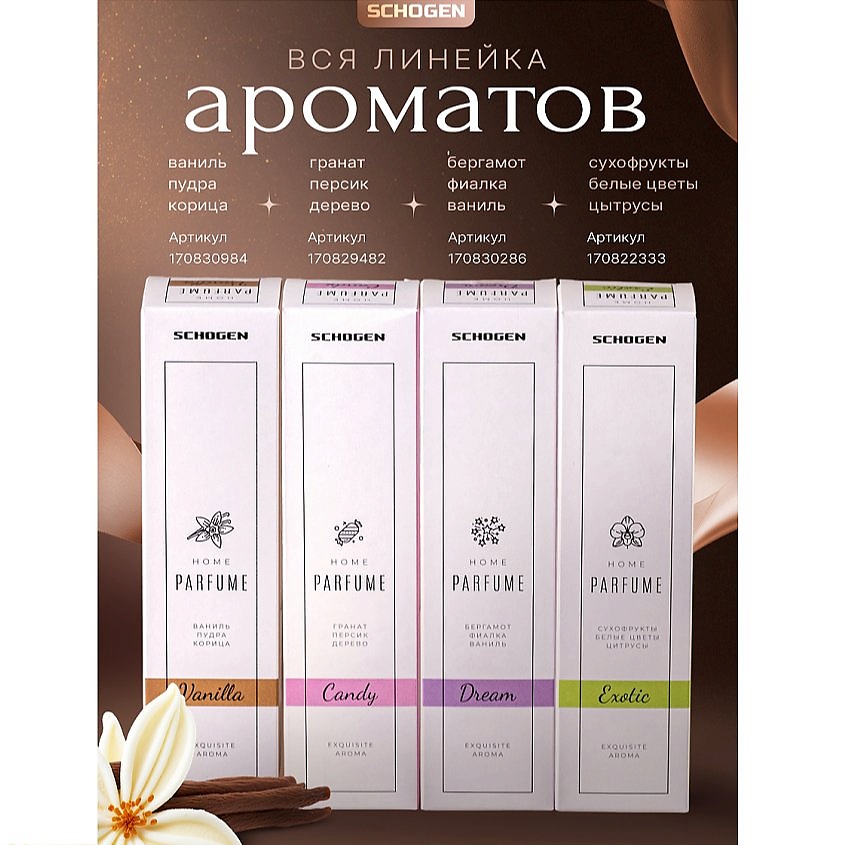 SCHOGEN Диффузор с палочками для дома аромат Vanilla – фото 6