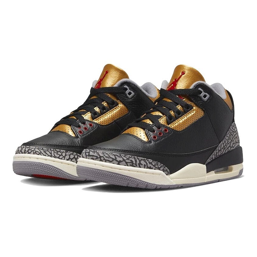 NIKE Женские кроссовки 3 Retro Black Cement Gold – фото 3