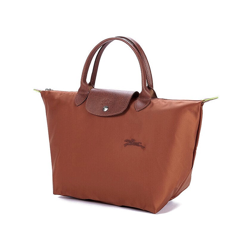 LONGCHAMP Сумка Le Pliage Green Cow Leather Trim Dumpling Medium Size Women's Brown – фото 2
