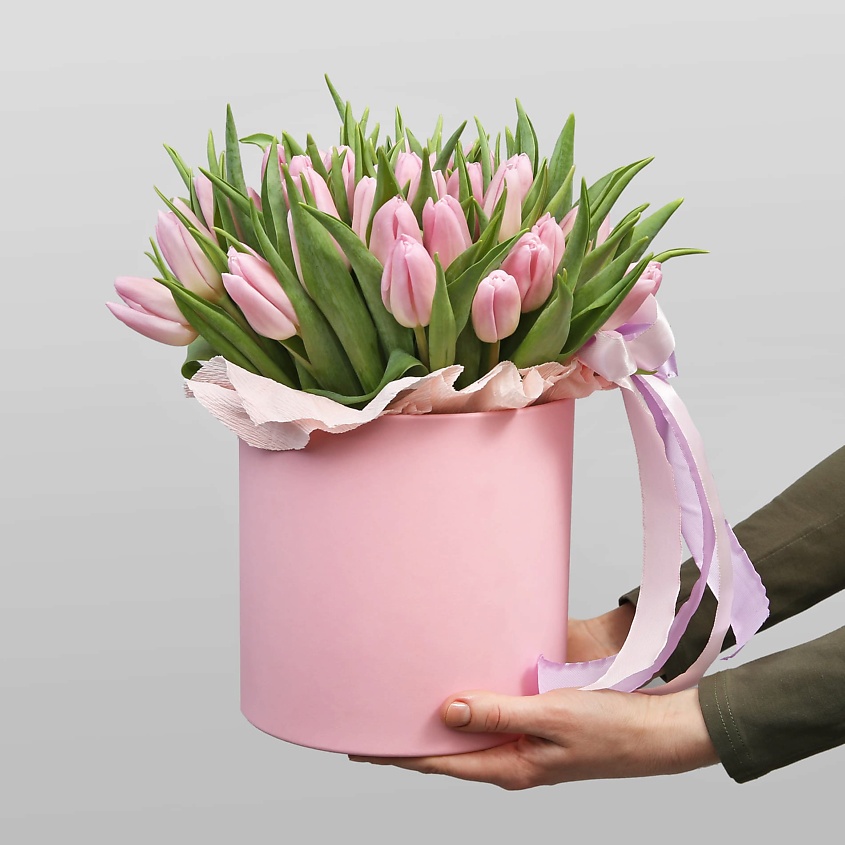 STUDIO FLORISTIC Композиция из Тюльпанов «Розовая весна» – фото 3