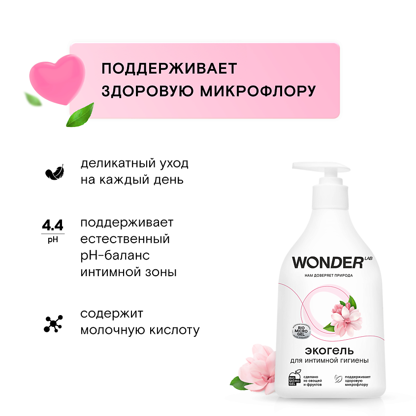 WONDER LAB Эко гель для интимной гигиены с молочной кислотой – фото 4