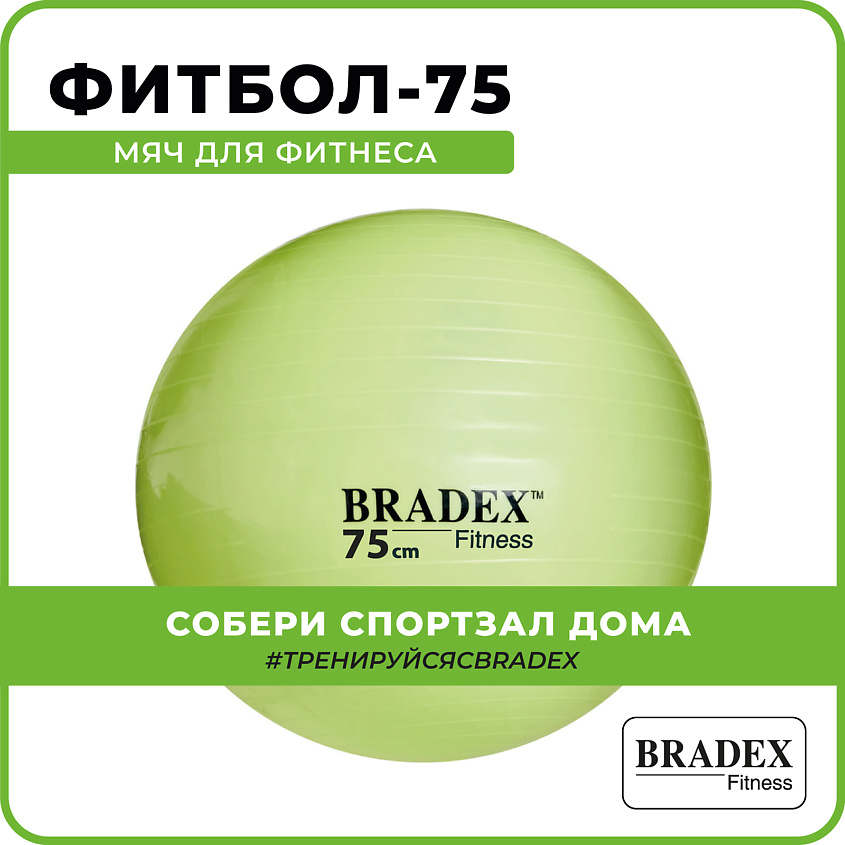 BRADEX Мяч для фитнеса ФИТБОЛ-75  с насосом – фото 2