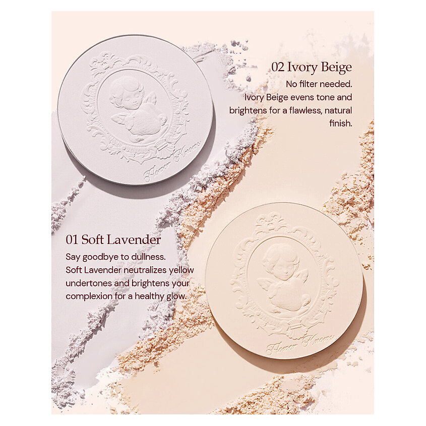 FLOWER KNOWS Компактная пудра Strawberry Cupid Collection Pressed Powder, 02 Ivory Beige – фото 2