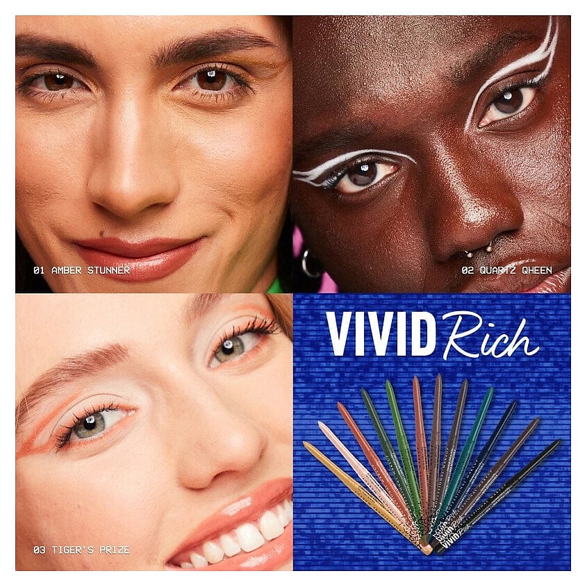 NYX PROFESSIONAL MAKEUP Автоматический карандаш для глаз Vivid Rich Mechanical Liner, 01 Amber Stunner – фото 5