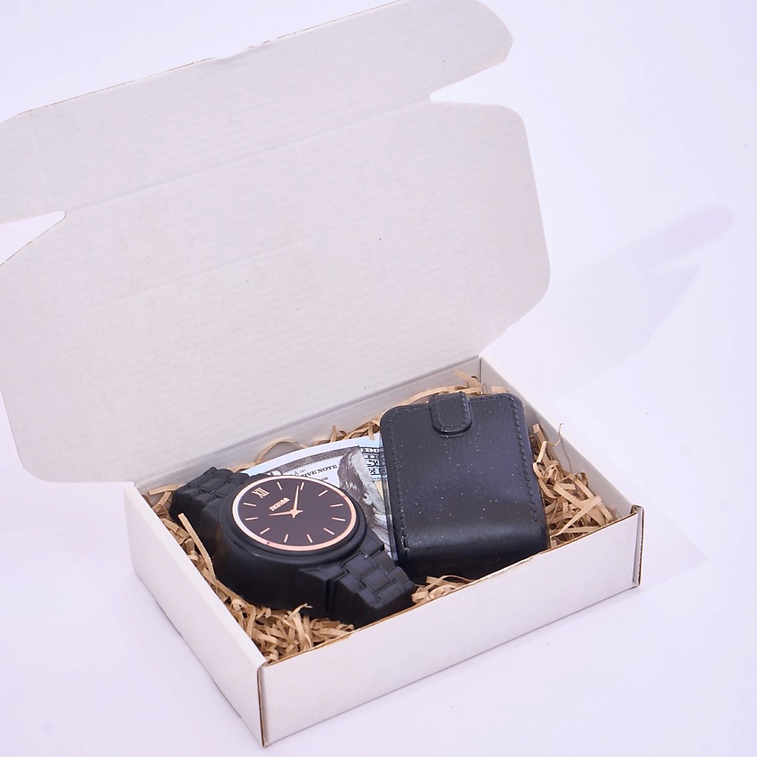 SKUINA Мыло ручной работы Мужской набор часы, баксы и портмоне – фото 2