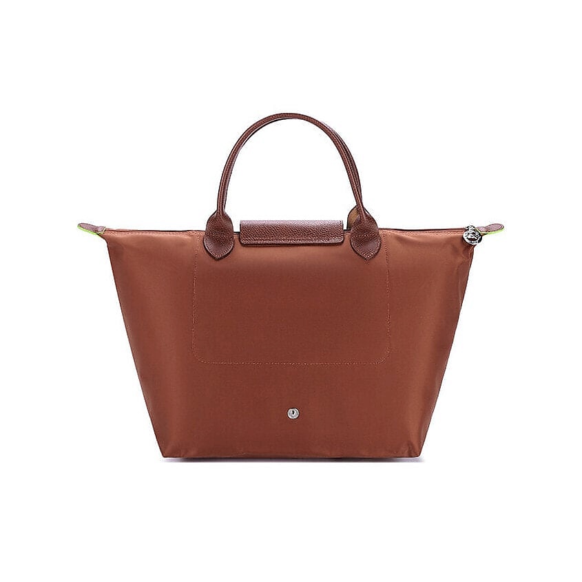 LONGCHAMP Сумка Le Pliage Green Cow Leather Trim Dumpling Medium Size Women's Brown – фото 4