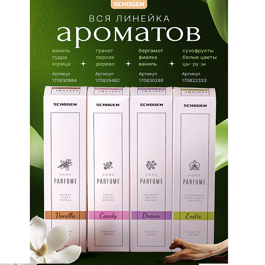 SCHOGEN Диффузор для дома с палочками насыщенный аромат Exotic – фото 6