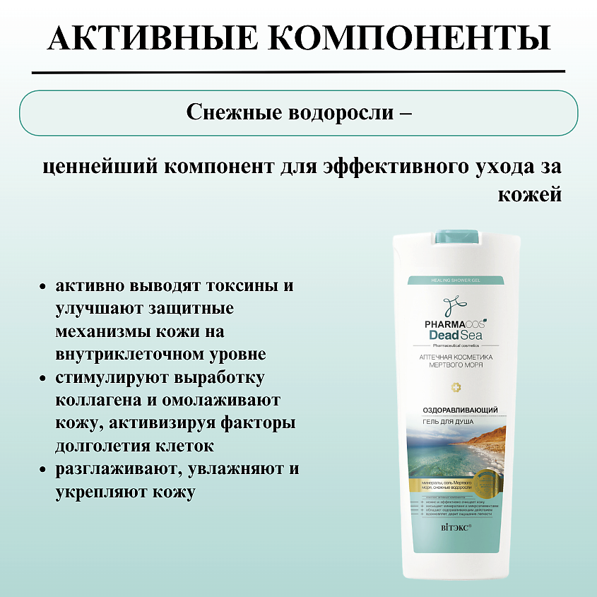 ВИТЭКС Гель для душа PHARMACOS DEAD SEA Оздоравливающий – фото 6
