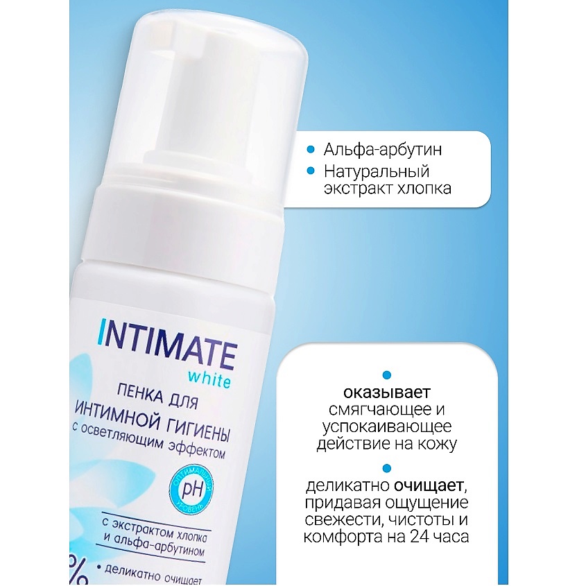 FLORESAN Пенка для интимной гигиены с остветляющим эффектом INTIMATE – фото 2