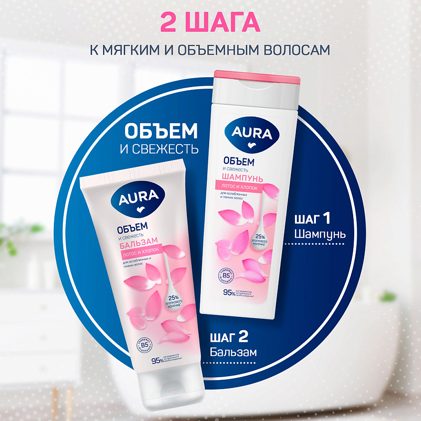 AURA Бальзам для волос, Объем и свежесть – фото 3