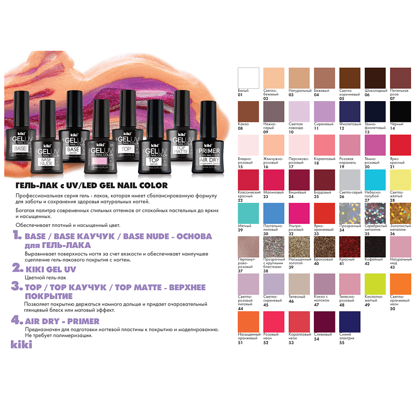 KIKI Гель-лак для ногтей Gel Uv&Led, 47 какая с молоком – фото 2