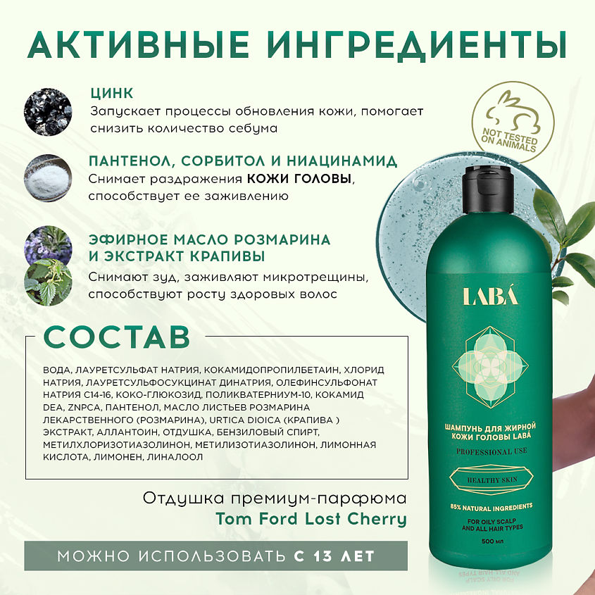LABÁ Шампунь для жирной кожи головы – фото 5