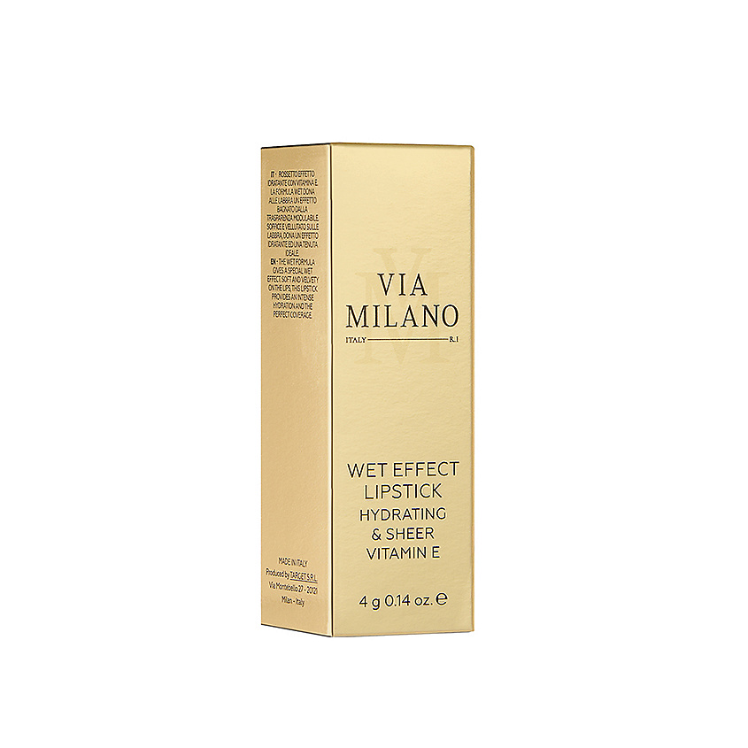 VIA MILANO Увлажняющая помада с эффектом влажных губ и витамином Е Wet Effect Lipstick Hydrating & Sheer – фото 2